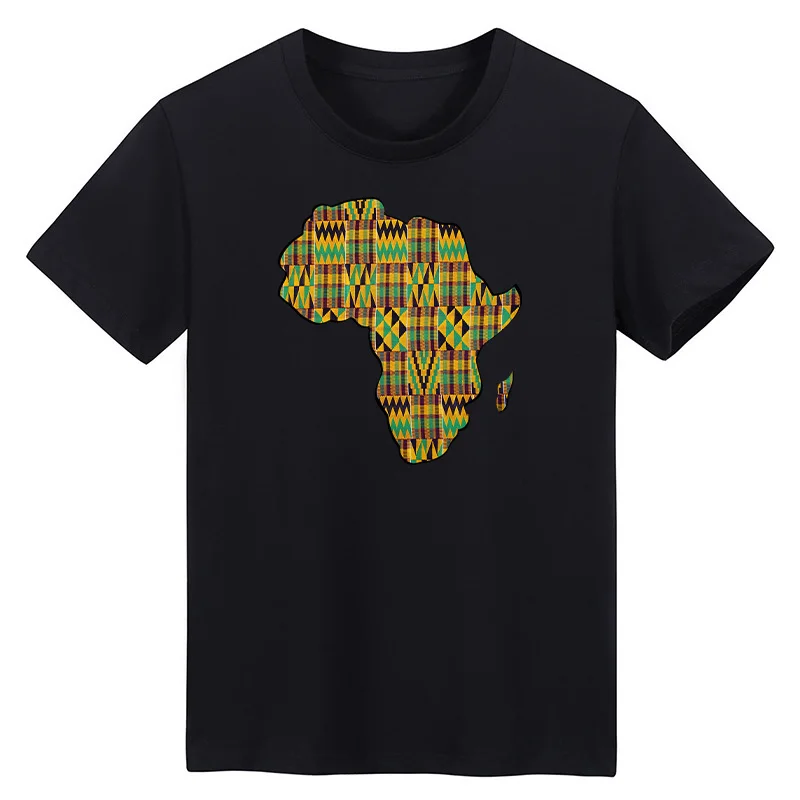 African Map Heat Transfer Patch For Clothing DIY Men T-Shirt Sweatshirt Appliqued Thermal Stickers On Clothes Ironing Patches
