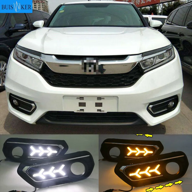 

1 комплект для Honda AVANCIER 2017-2019 DRL дневные ходовые огни дневной свет 12 В ABS противотуманная фара с желтым указателем поворота