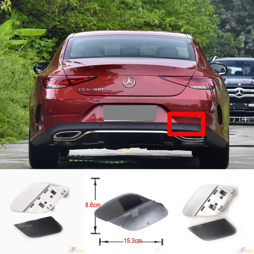 2in1 A2578859600 Fit 18-22 Mercedes CLS W257 Coupe X257 AMG Line REAR TOW COVER+A2578859500