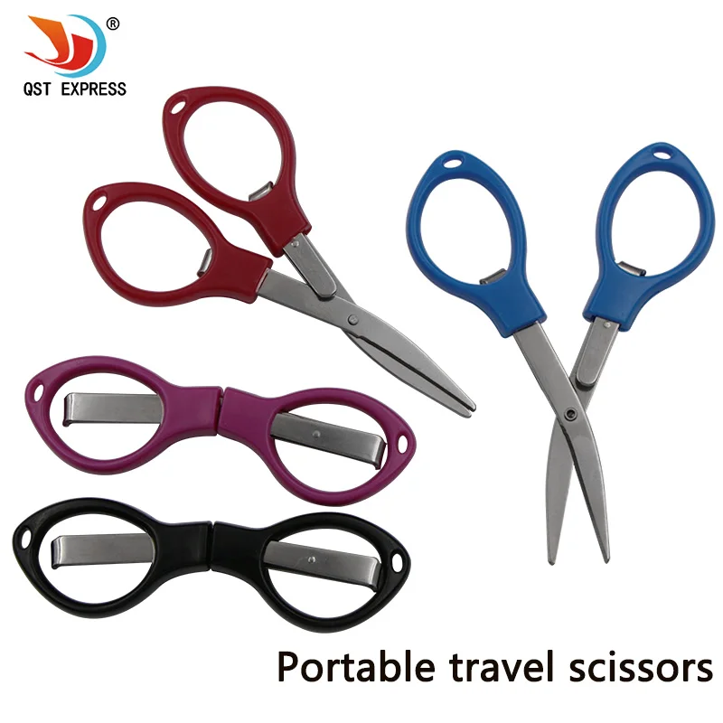 

Multifunction 8 words fold scissors plastic handle stainless steel student stationery handmade crafts diy kids tool