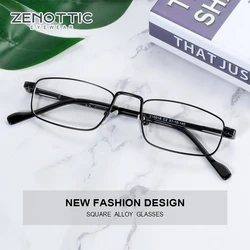 ZENOTTIC Small Narrow Rectangle Glasses Men Retro Clear Lens Metal Frame Spectacles Male Full Rim Myopia Optical Eyewear