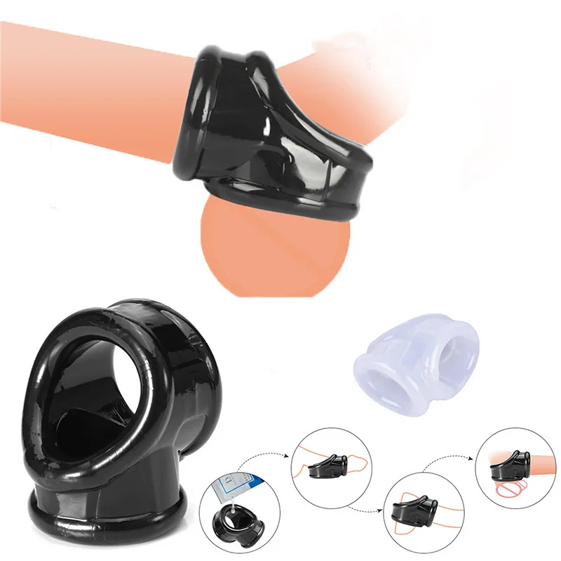 Super Soft Silicone Penis Ring Delay Ejaculation Ball Scrotum Stretcher Triple Cock Ring Cockring BDSM Sex Toys for Men