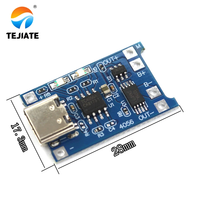 10Pcs MINI Micro USB 5V 1A 18650 TP4056 Lithium Battery Charger Module Charging Board With Protection Dual Functions 1A Li-ion