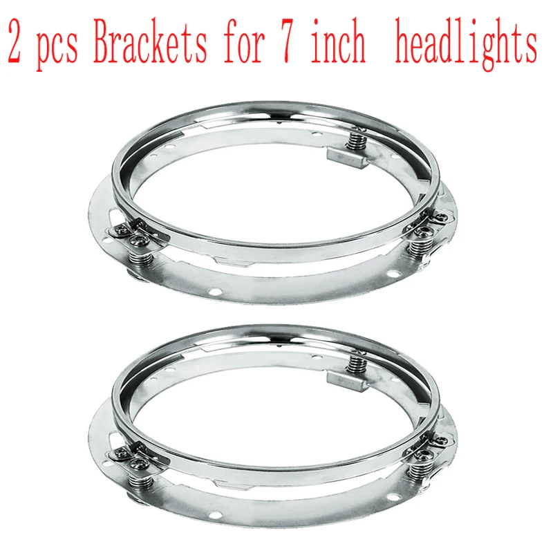 2Psc 7 Inch Led Koplamp H4 Hi-Lo Met Halo Angel Eyes Voor Lada 4X4 Urban Niva jeep Jk Land Rover Defender Hummer - afbeelding 1