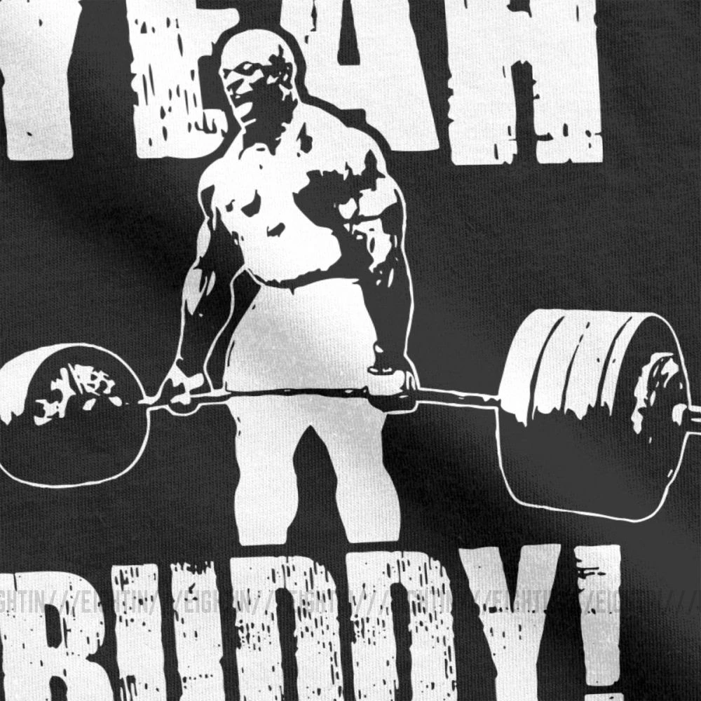 Man T Shirt Yeah Buddy Ronnie Coleman Body Building Casual Short Sleeve Tee Shirt Round Neck clothing 100% Cotton Print T-Shirt image 3