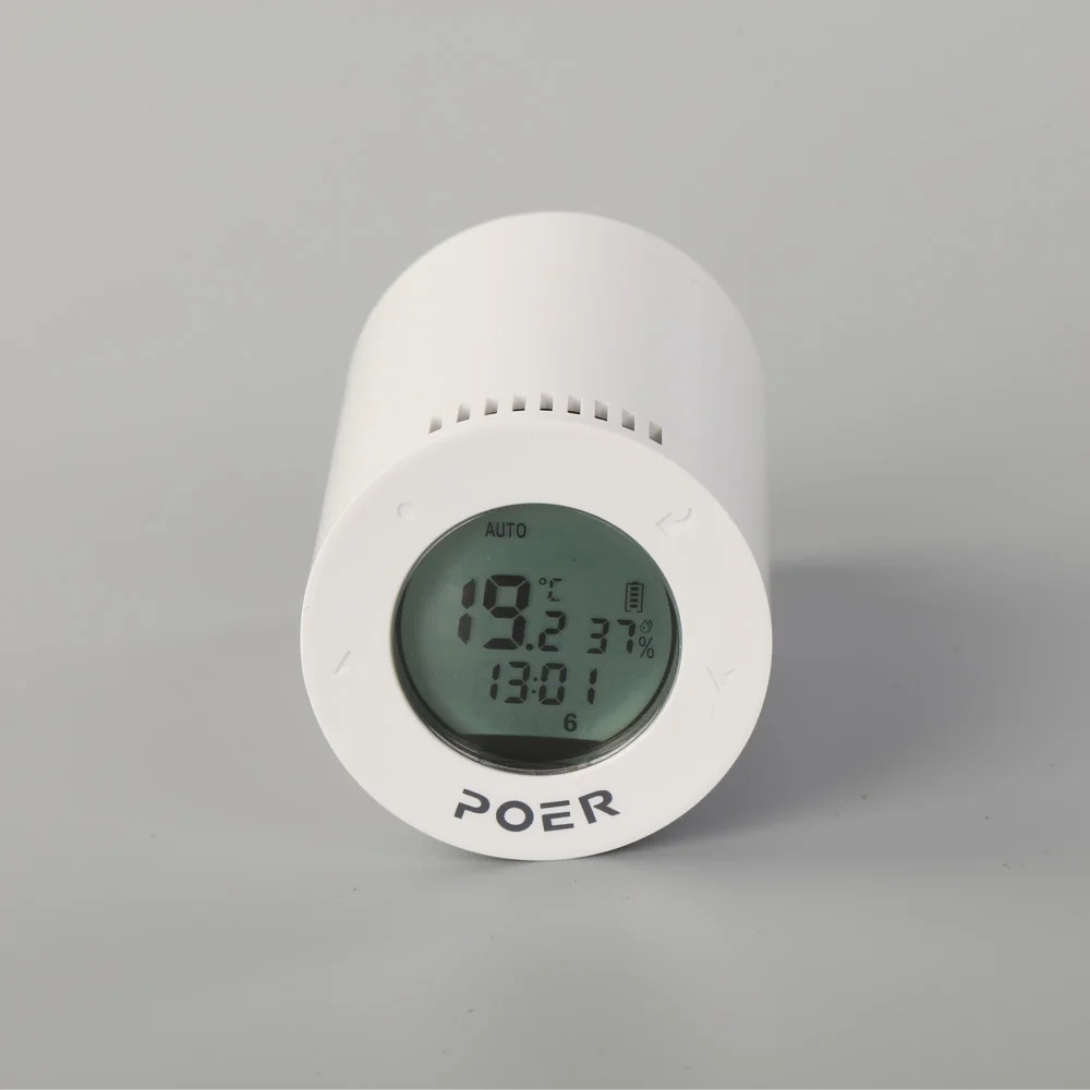 Slimme thermostatische radiatorventiel WiFi-thermostaat Thermoregulator Vochtigheidsweergave Werkt met Alexa Alice en Google Assistant