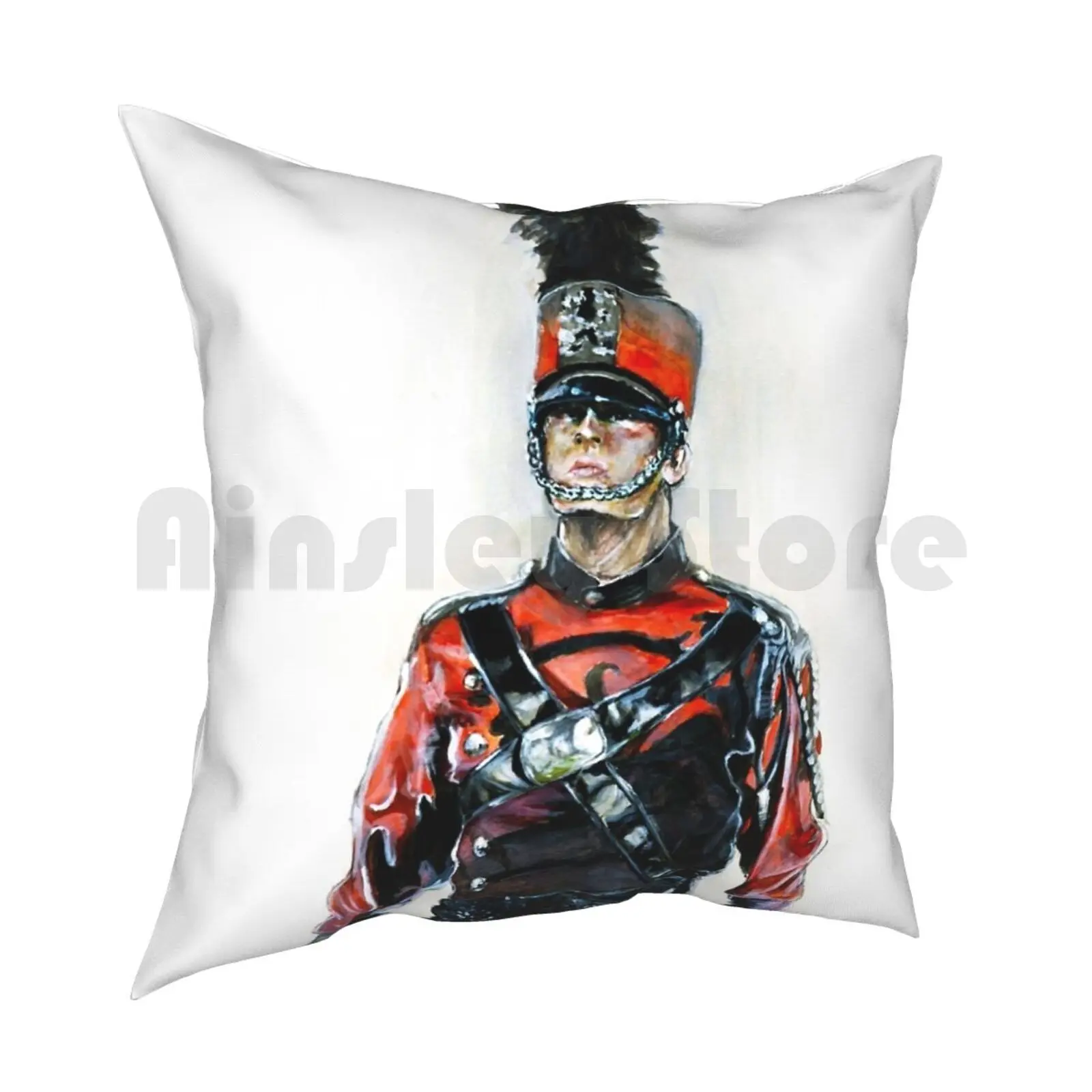 Boston Pillow Case Printed Home Soft DIY Pillow cover Dci Drum Corps Marching Band Band Boston Uniform Portrait Red Black