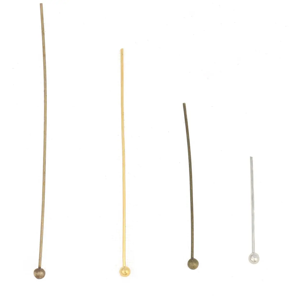 200pcs/lot 20 30 40 50mm Copper Ball Head Pins Head Pins For Jewelry Findings Making DIY Needles Supplies Accessories