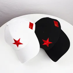 Summer Men's And Women's Baseball Cap High Quality Red Five Pointed Star National Flag Embroidery Baseball Cap Sun Shading Hats