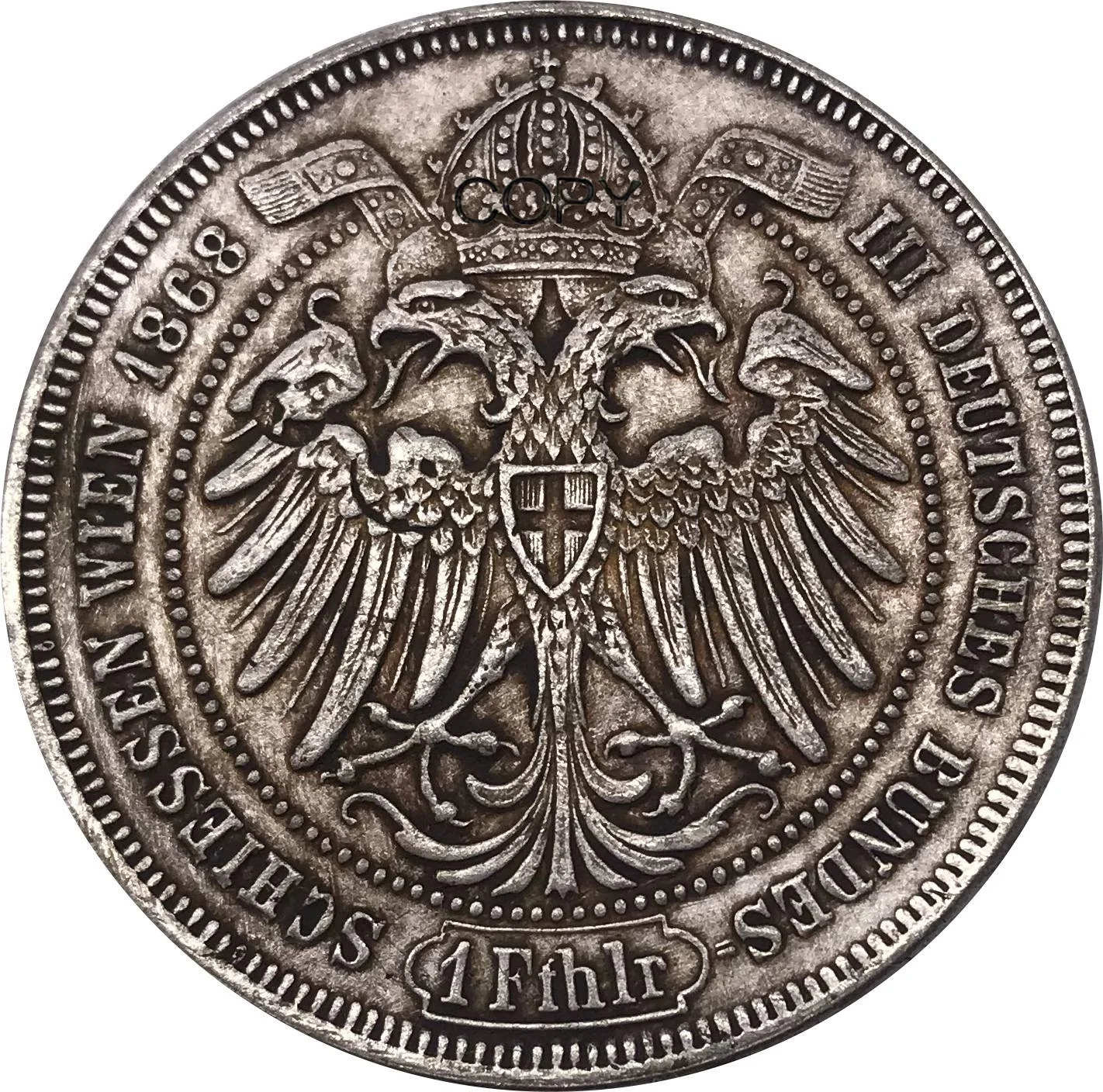 Austria 1868 Coin Deutsches Bundesschießen In Wien Cupronickel Silver Plated Metal China Casting Souvenir Copy Coins