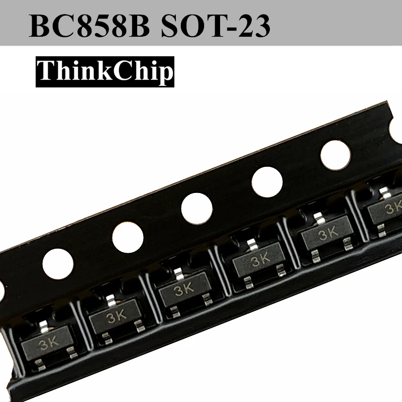 (100pcs) BC858B BC858 SOT-23 SMD Triode PNP signal transistor (Marking 3K)