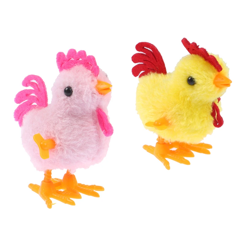 Pollo de cuerda de peluche para niños, juguete educativo, mecanismo de relojería, salto, caminar, pollitos, regalos para bebés