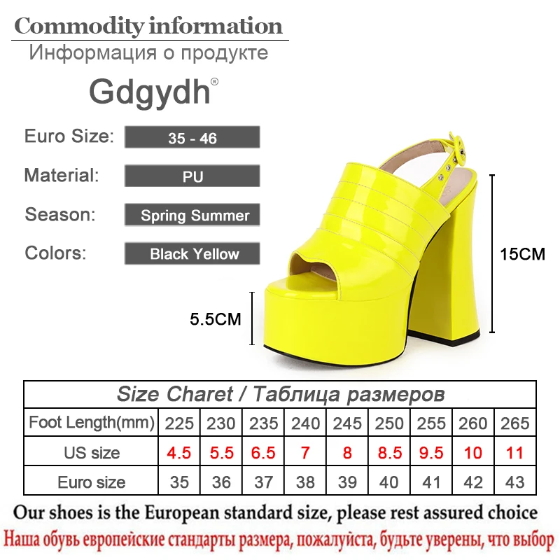 Gdgydh Large Size 46 Women Platform Shoes High Heel Open Toe Street Style Design Quality Shoes Woman Slingbacks Model Party