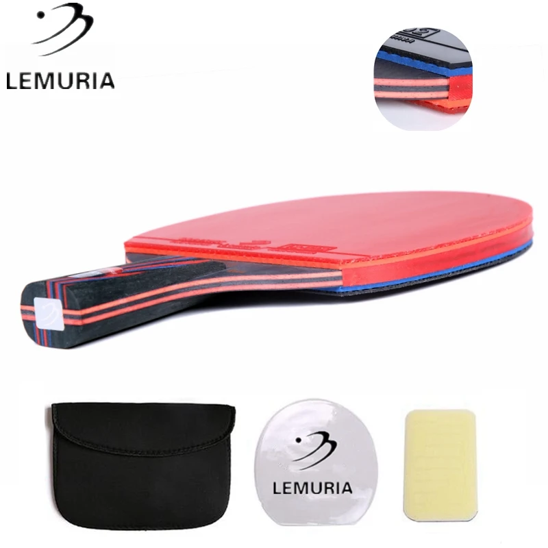 

Lemuria Professional carbon fiber table tennis racket with double face pimples-in table tennis rubber FL CS handle ping pong bat