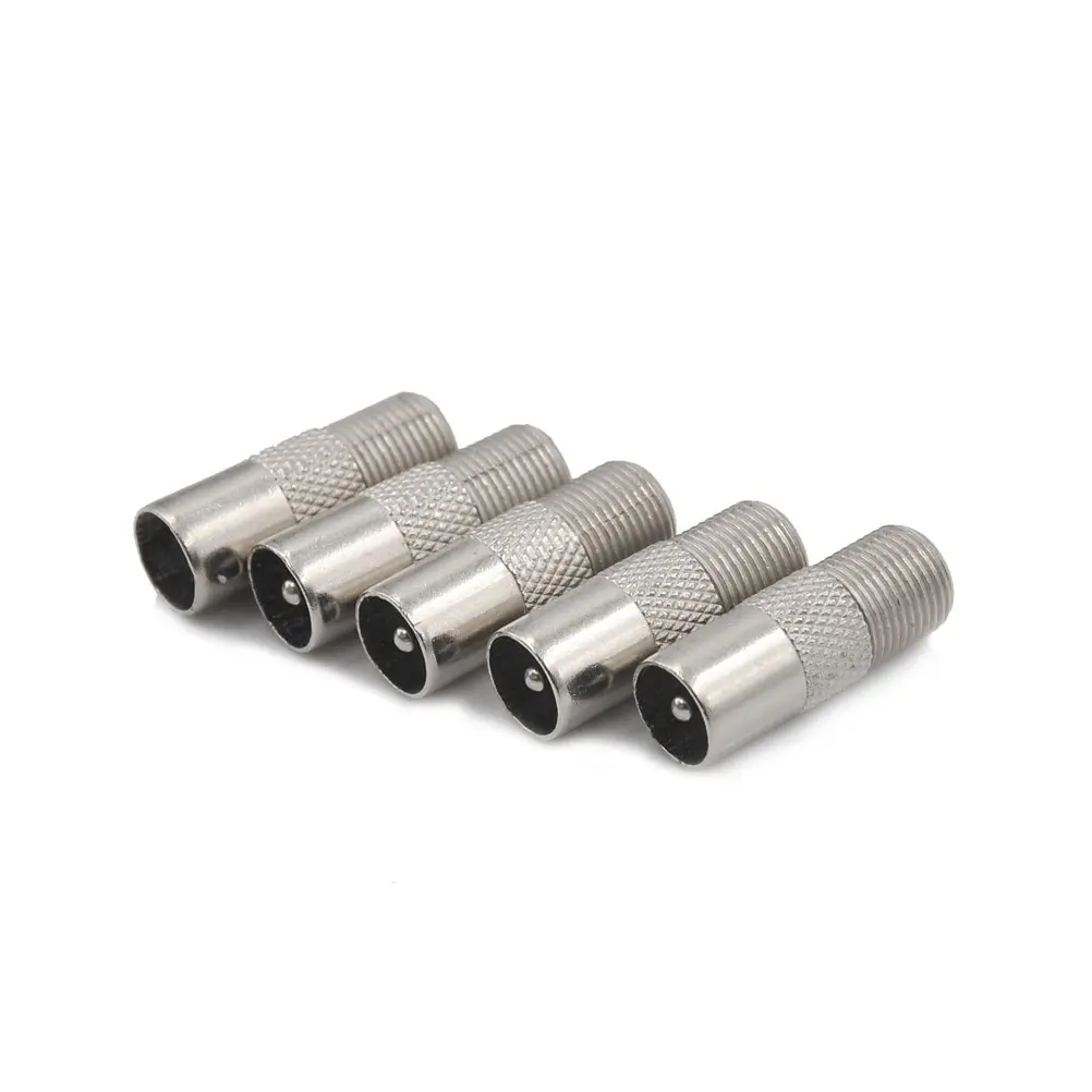 

5pcs TV Coaxial plug STB Quick Plug RF Coax F Female To RF Male Connector TV Antenna Coaxial Connector F Connector