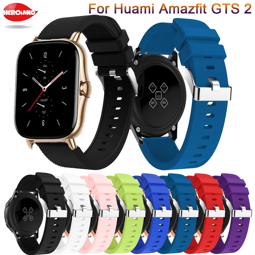 Силиконовый ремешок на запястье для смарт-часов Huami Amazfit GTS 2/Mini, спортивный Браслет Для Xiaomi Amazfit Bip S/U / Pro / GTR