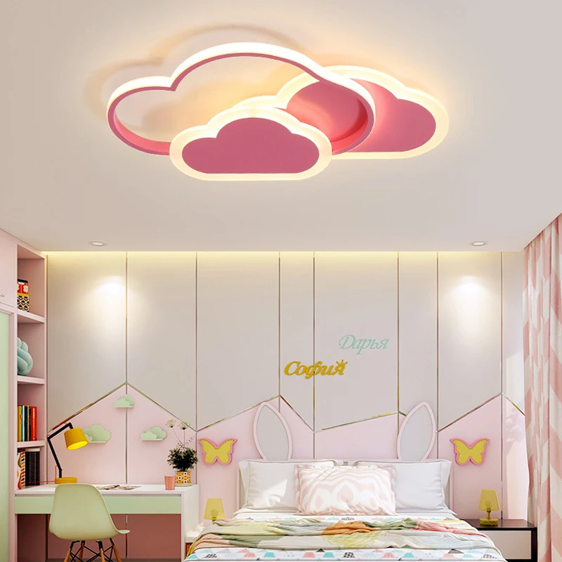 

Creative White Cloud Luminaires Bedroom LED Lighting Cartoon Children's Room Kid Study Pink Decoration Lights