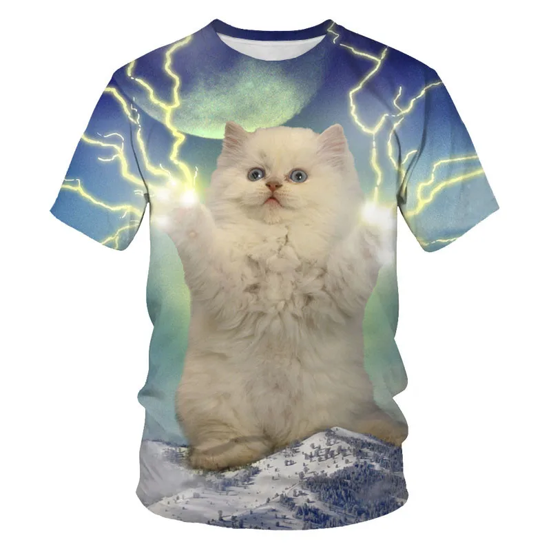 

2021 New Cat 3D Print T-shirt Unisex Hip Hop Streetwear Animal Pattern Fashion T Shirt Men Women Casual Tshirt Tops Clothing