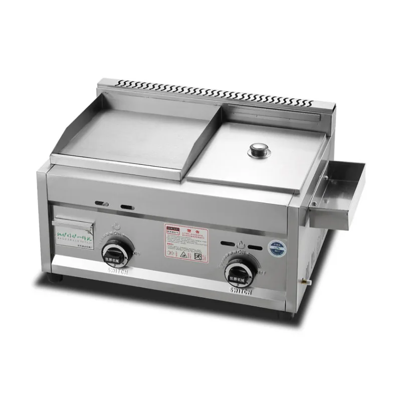 Gas Grill Deep Fryer Machine Commercial Grill Squid Fryer Oden Cooking Machine Stainless Steel Teppanyaki Equipment