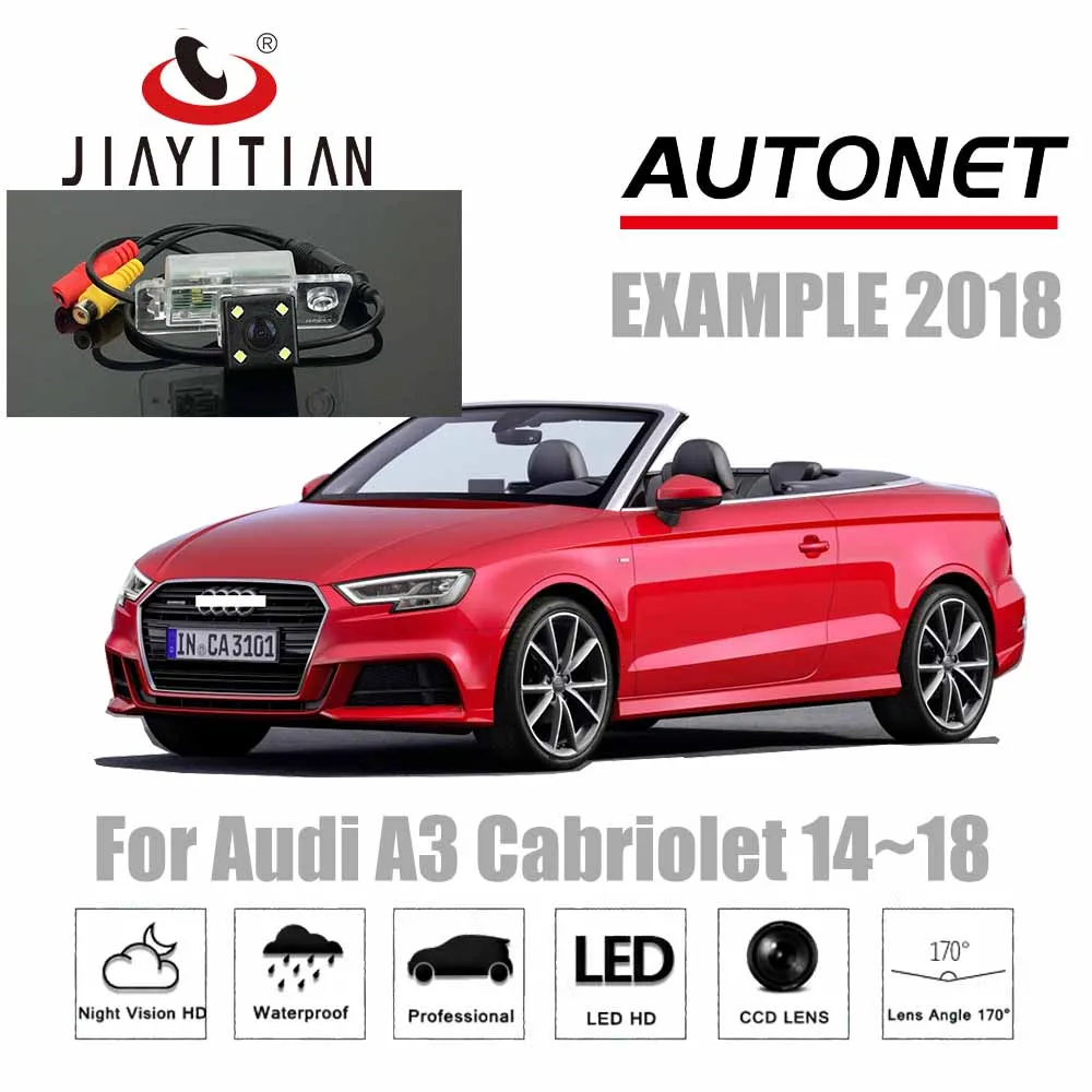 

JIAYITIAN Rear Camera For Audi A3 Cabriolet Cabrio 2014~2018 CCD Night Vision Backup camera license plate camera Reverse Camera