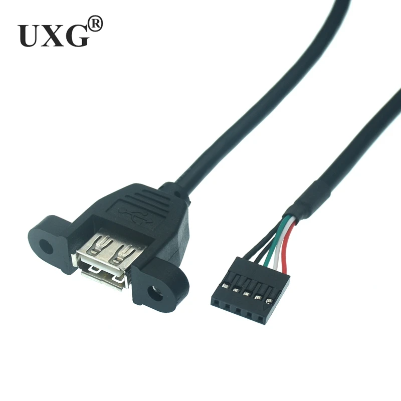 

1.5m 1M Hot selling 5pins female to USB A 2.0 female extension cable panel mounting screw ear hole baffle wire connector 2.54mm