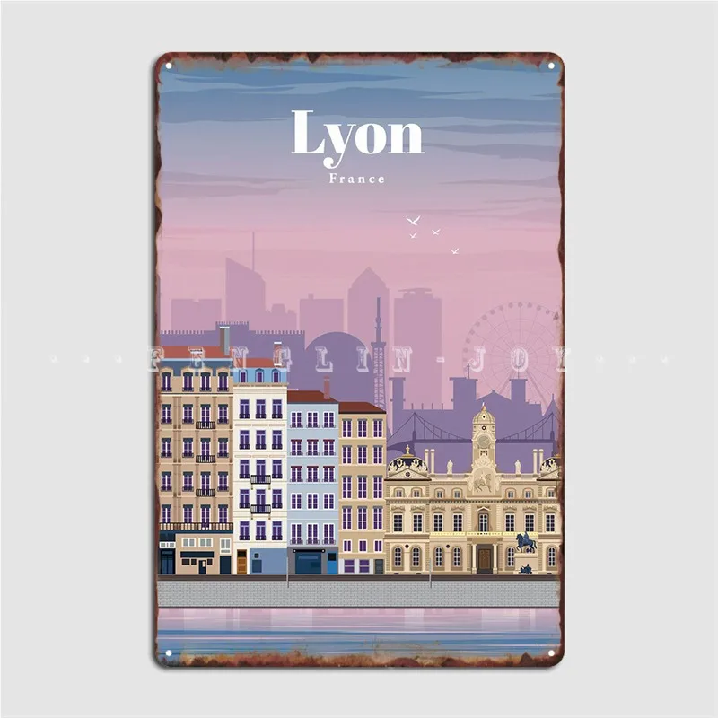 Lyon Poster Metal Plaque Party Plaques Club Party Design Tin Sign Poster