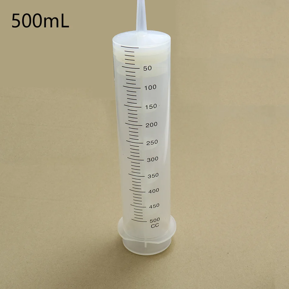 100 150 500ml Transparent Straight Mouth Syringe  Clear Tip Cap Mixing Many Liquid Industrial Glue Tools