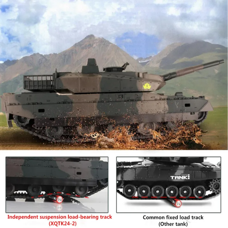 2019 neue große Schlacht hohe Simulation Fernbedienung RC Kampfpanzer XQTK24-2 40 cm 330 Grad Rotation Militärpanzer RC Panzer Spielzeug