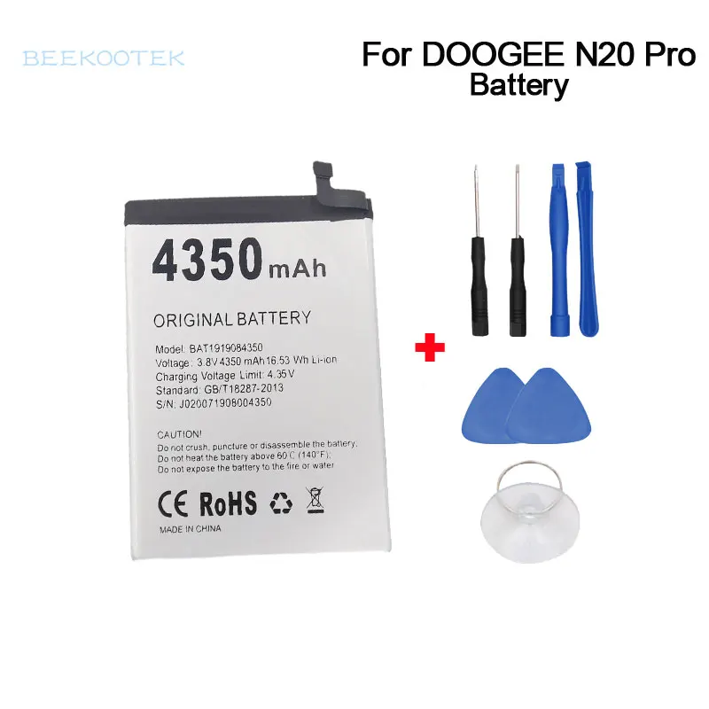 

New Original Cellphone Battery 4350mAh Replacement Accessory Parts For Doogee N20 Pro N20pro Smartphone