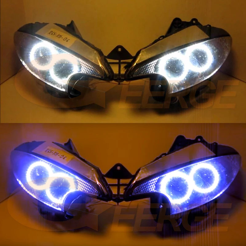 For Yamaha Yzf R6 2003 2004 2005 2006 2007 2008 2009 BT App RF Remote Multi-Color Ultra Bright RGB LED Angel Eyes Kit Halo Rings