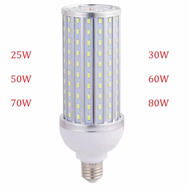 

Aluminum 25W 30W 50W 60W 70W 80W 85-265V Corn Bulb B22 E26 E27 E39 E40 Warm Cold Whie 5730 Led lamp Lighting light High bright