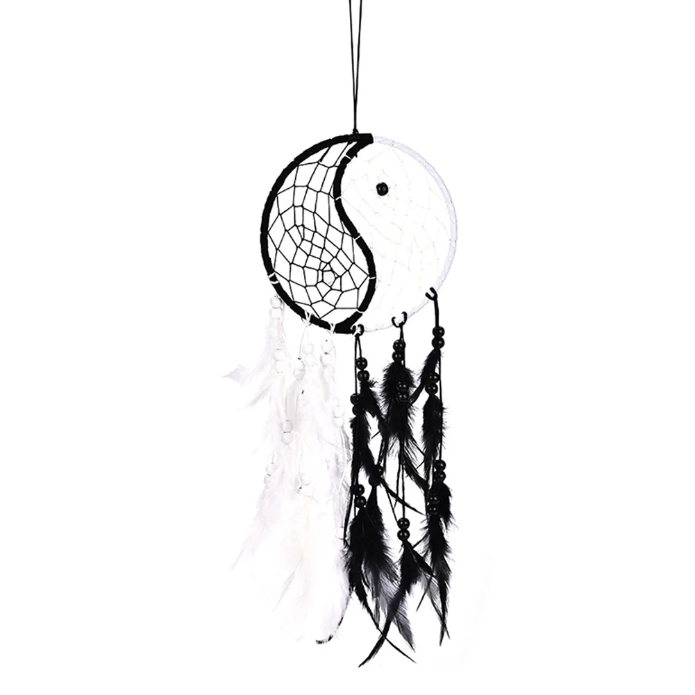 Innovative Dream Catcher TaiJi Home Wall Car Hanging Decor Yin Yang Feather Crafts Dreamcatcher Nets