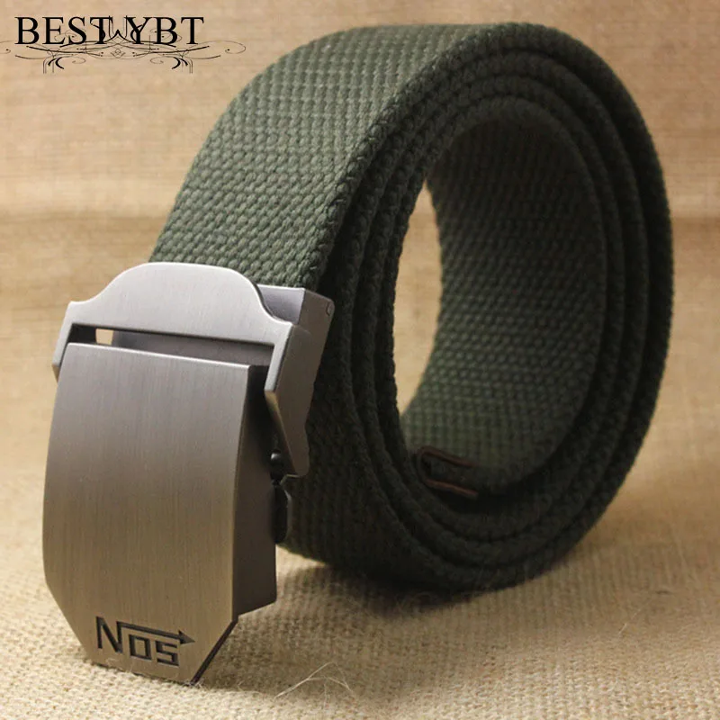 Best YBT Unisex Canvas Belt Alloy Automatic Buckle Belt Tactical Top Quality 4 mm Thick 3.8 cm Wide Casual Outdoor Unisex Belt