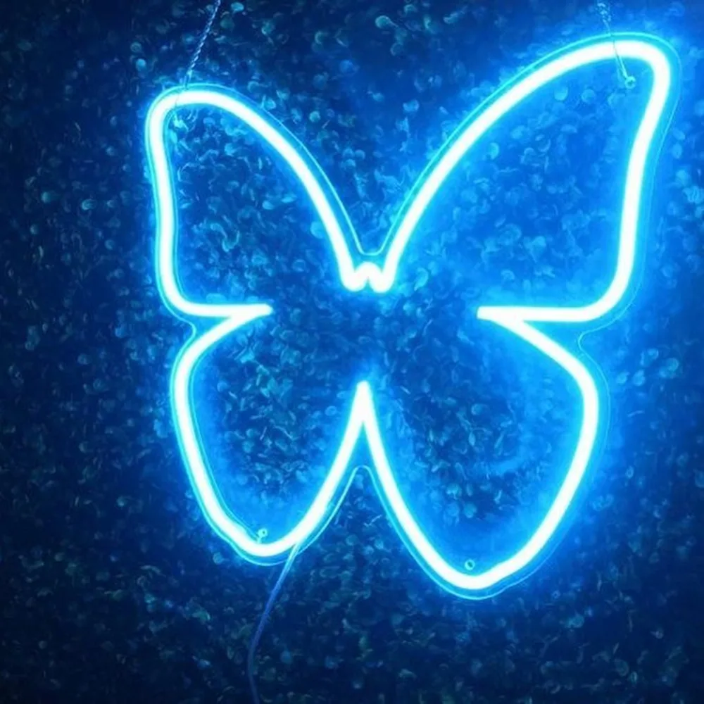 LED Neon Light Sign for Room Decor, Butterfly Shape, Wall Hanging Party, Romantic Birthday Gift, Customize Available, Night Lamp