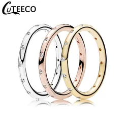 CUTEECO Simple Finger Rings For Women Elegant Zircon Wedding Ring Gift Engagement Fashion Jewelry Dropshipping