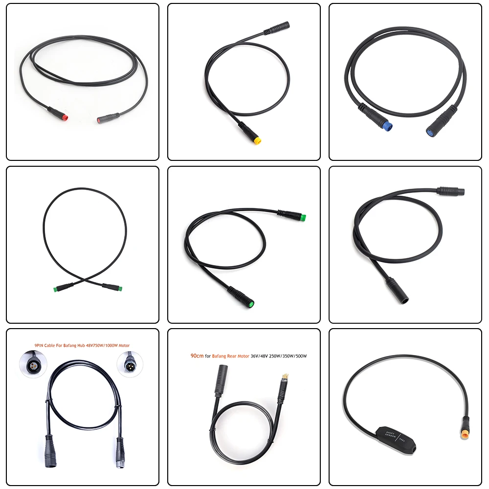 Bafang-E-Bike Cable for 8FUN Motor Kits, 2Pin, 3Pin, P850c, Switch, 5Pin Display, 1T4 Hub Extension Cable, Gear Sensor