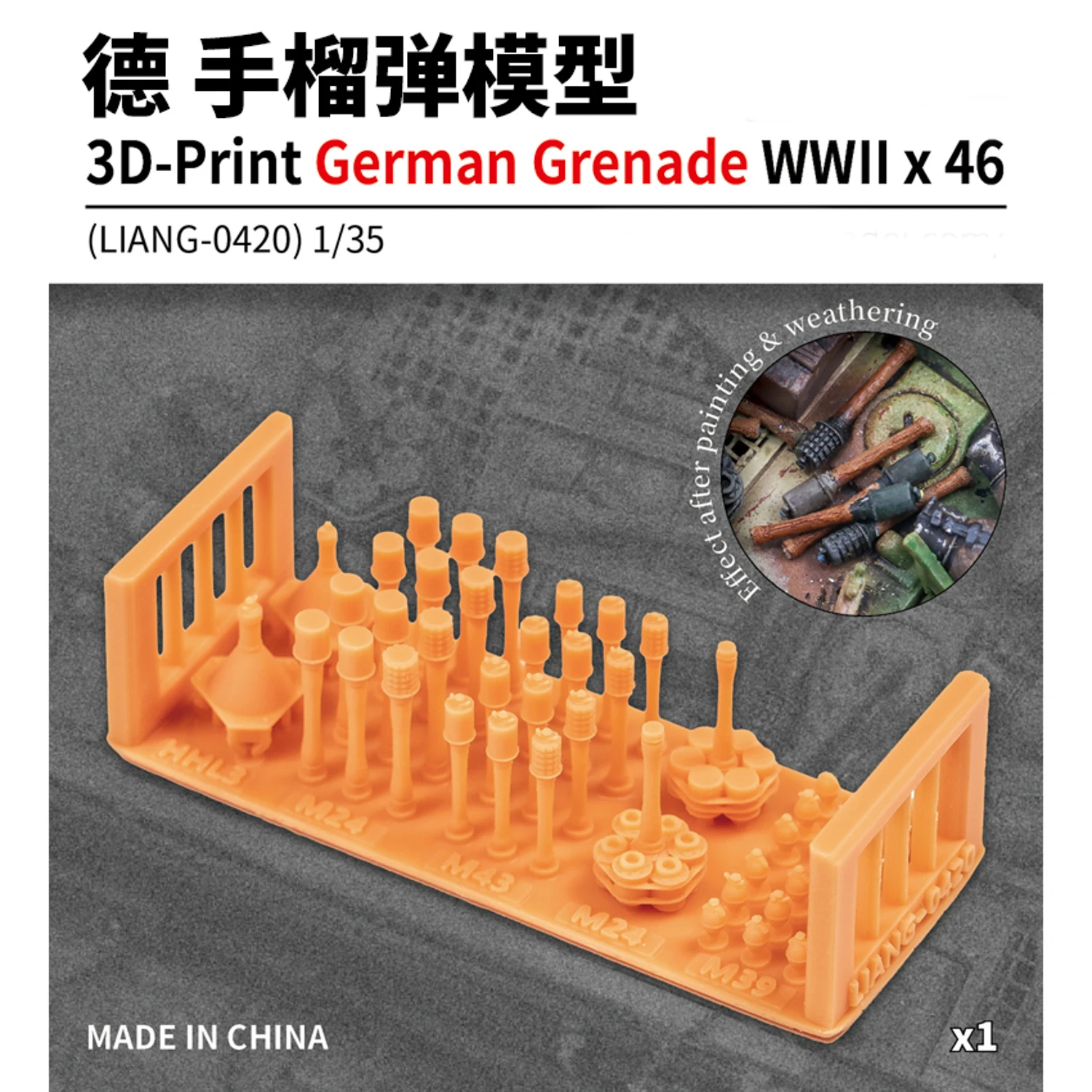 1/35 Tank Scene  Model With 3D　Print Grenade Car Tank Scene Making Hobby Accessories