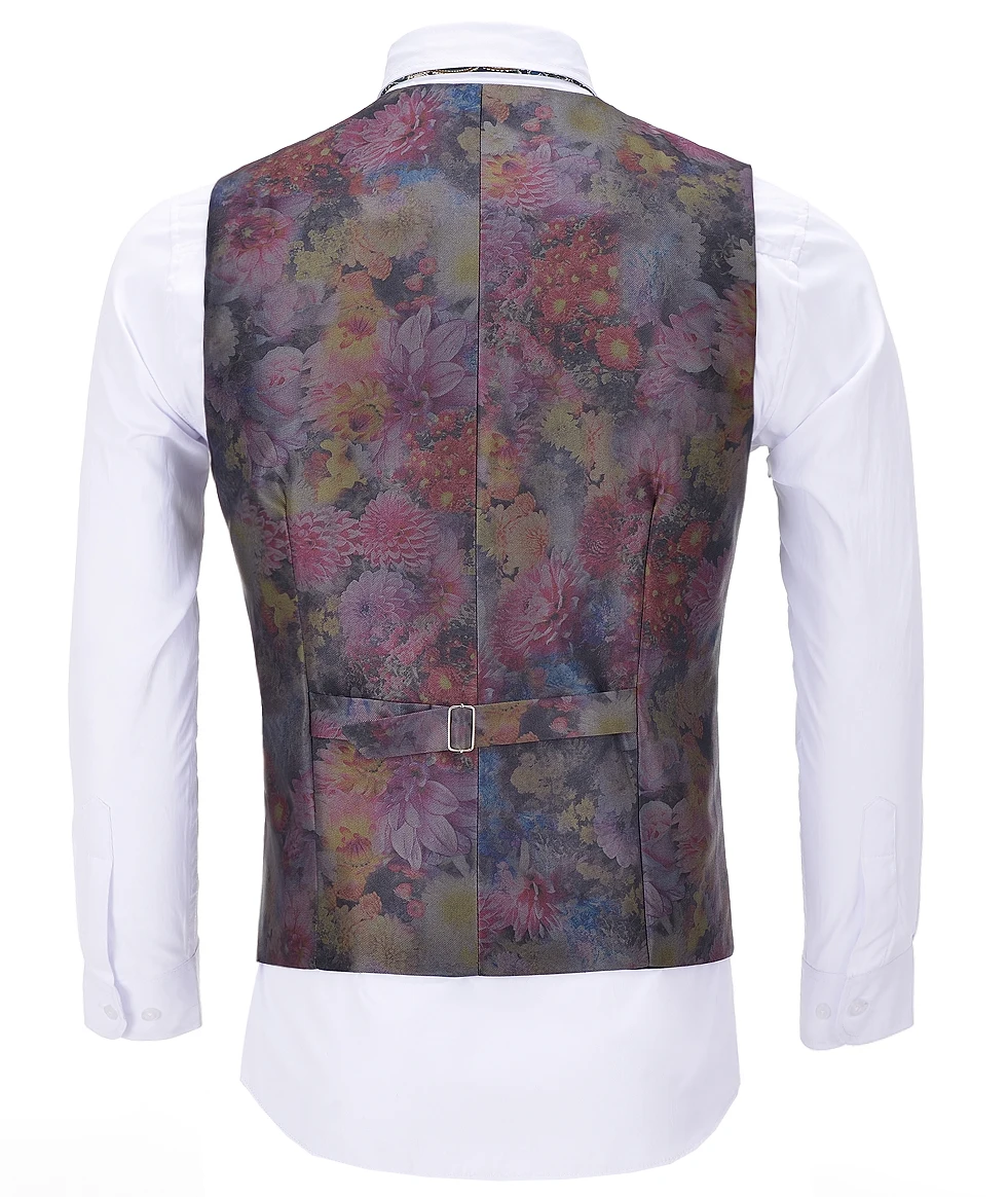Chaleco Formal estampado para hombre con cuello en V, chaleco gris Retro Noble con patrón informal, chaleco de negocios para padrino de boda y graduación, chaleco de noche