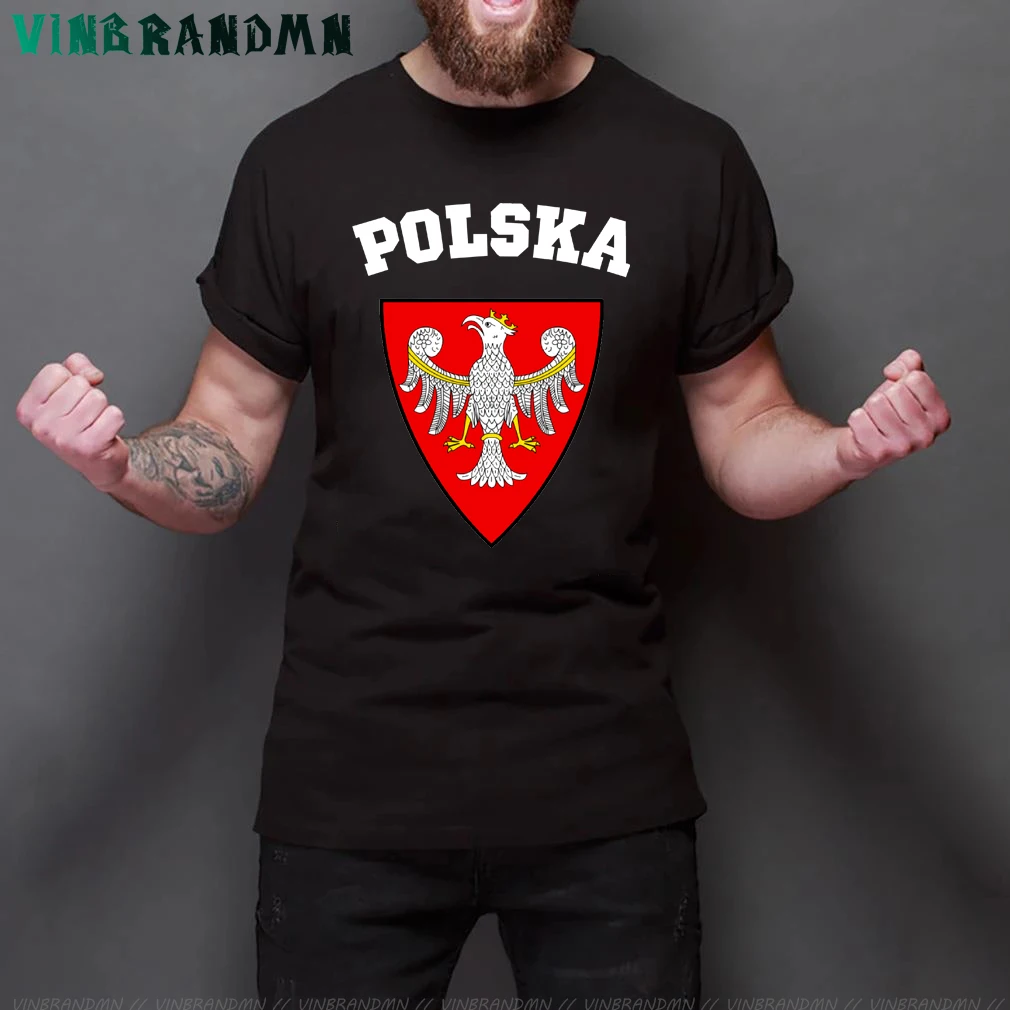 Vintage Style Poland Eagle Crest Design T shirt men Funny Polish Eagle Design T-shirt Short Sleeve Polska Eagle Tee Shirt Hombre