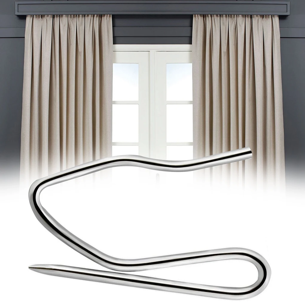 60pcs Metal Curtain Hook S-Shaped Pointed Hook Living Room Bedroom Window Curtain Hanging Hook Home Curtain Hardware Accessories