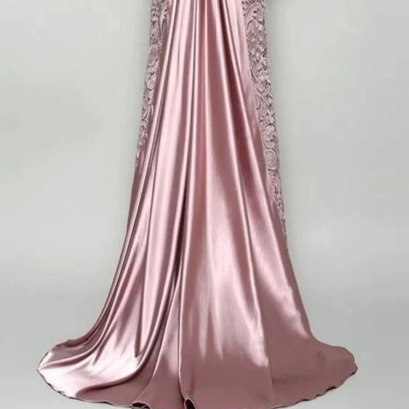 Mais recente encantador rosa laço boné mangas mãe da noiva vestidos recortados para trás plissado casamento vestido de convidado com trem 2021