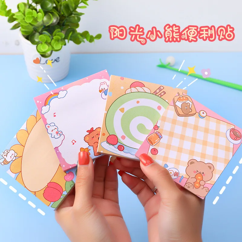 80sheets Cartoon Memo Note Student Girl Note Book Can Tear Up To Paste Cute Sticky Notes Kwaii  School Supplies Stationery