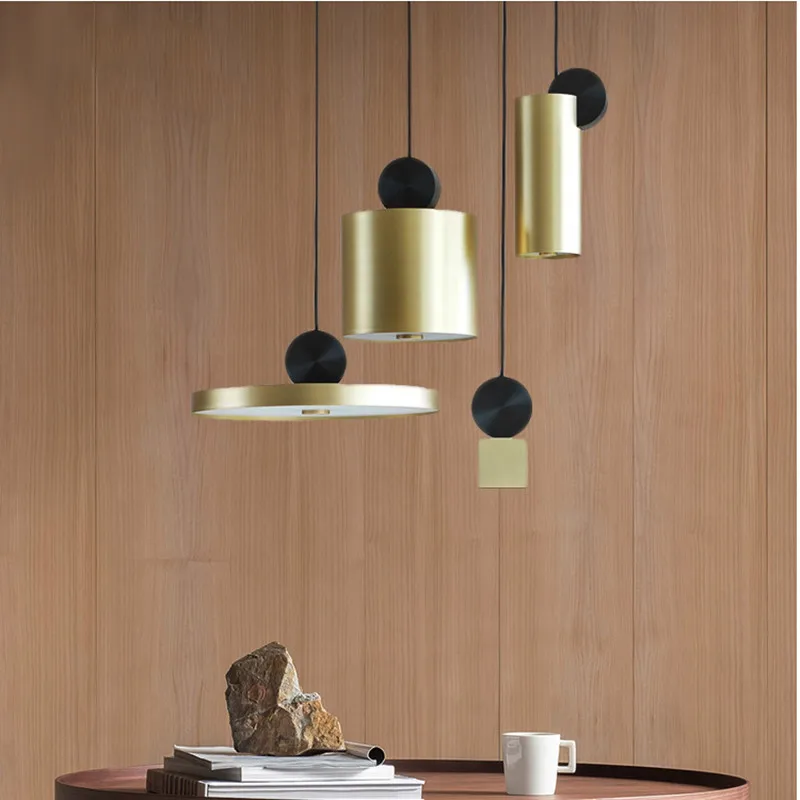 

Postmodern Gold Bedside Pendant Light Nordic LED Iron Hanging Lamp For Bedroom Kitchen Cafe Loft Dining Room Indoor Lighting