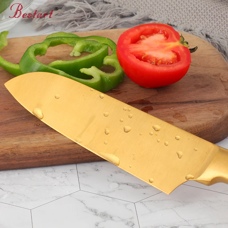 Stainless Steel Kitchen Knife Gold Colorful Boning Knife Home Gadgets Meat Vegetables Slicing BBQ Knives Kitchenware