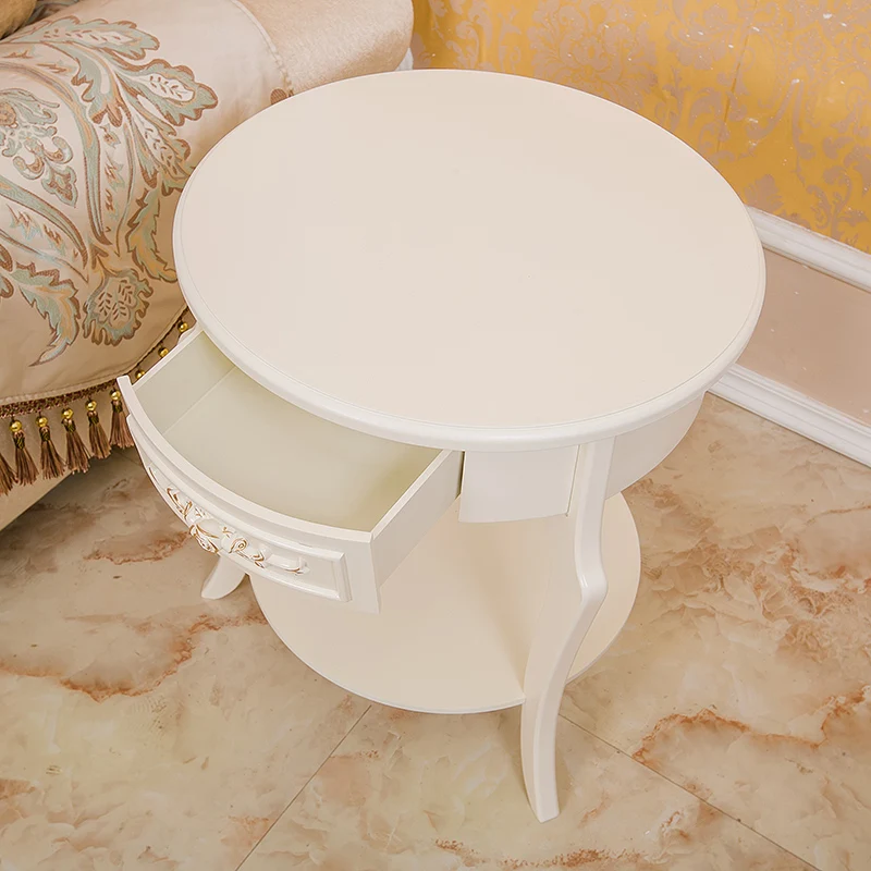 European Style Coffee Table Round Table Living Room Sofa Side Cabinet Bedroom Bedside Small Table Corner Side Bedside Table