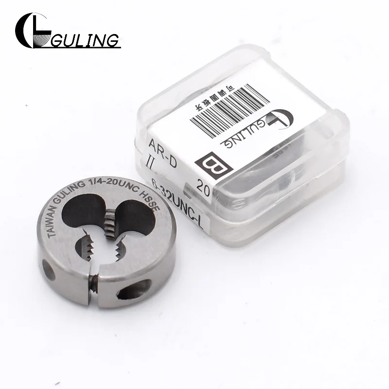 Guling HSSE Americano sinistra regolabile rotonda die UN4-40L 6-32L 8-32L 10-24L 1/4-20L 5/16-18L 3/8-16L 1/2-13L per acciaio inox