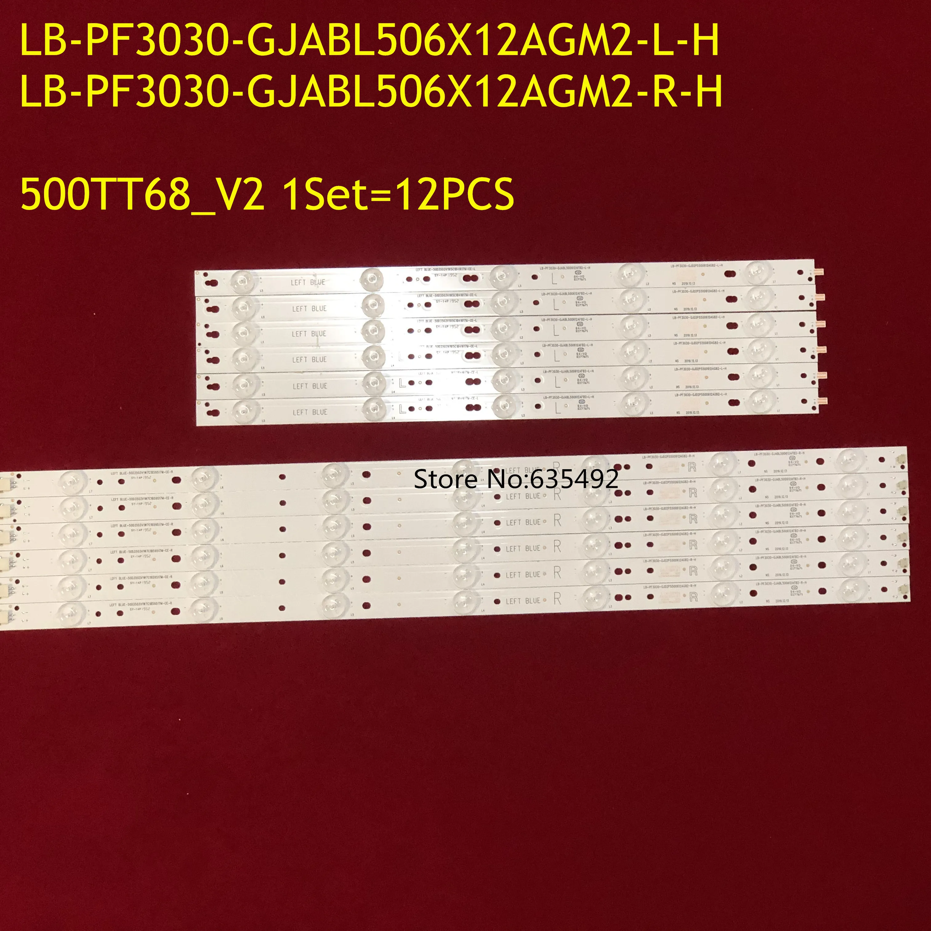 5set LED Backlight Strip for Le50s5970 Le50u7970 LE50U7876 CL-2K15-D2P5-500-D612-V1 CEJJ-LB500Z-12S1P-M2835-W/V DS-D5050UQ