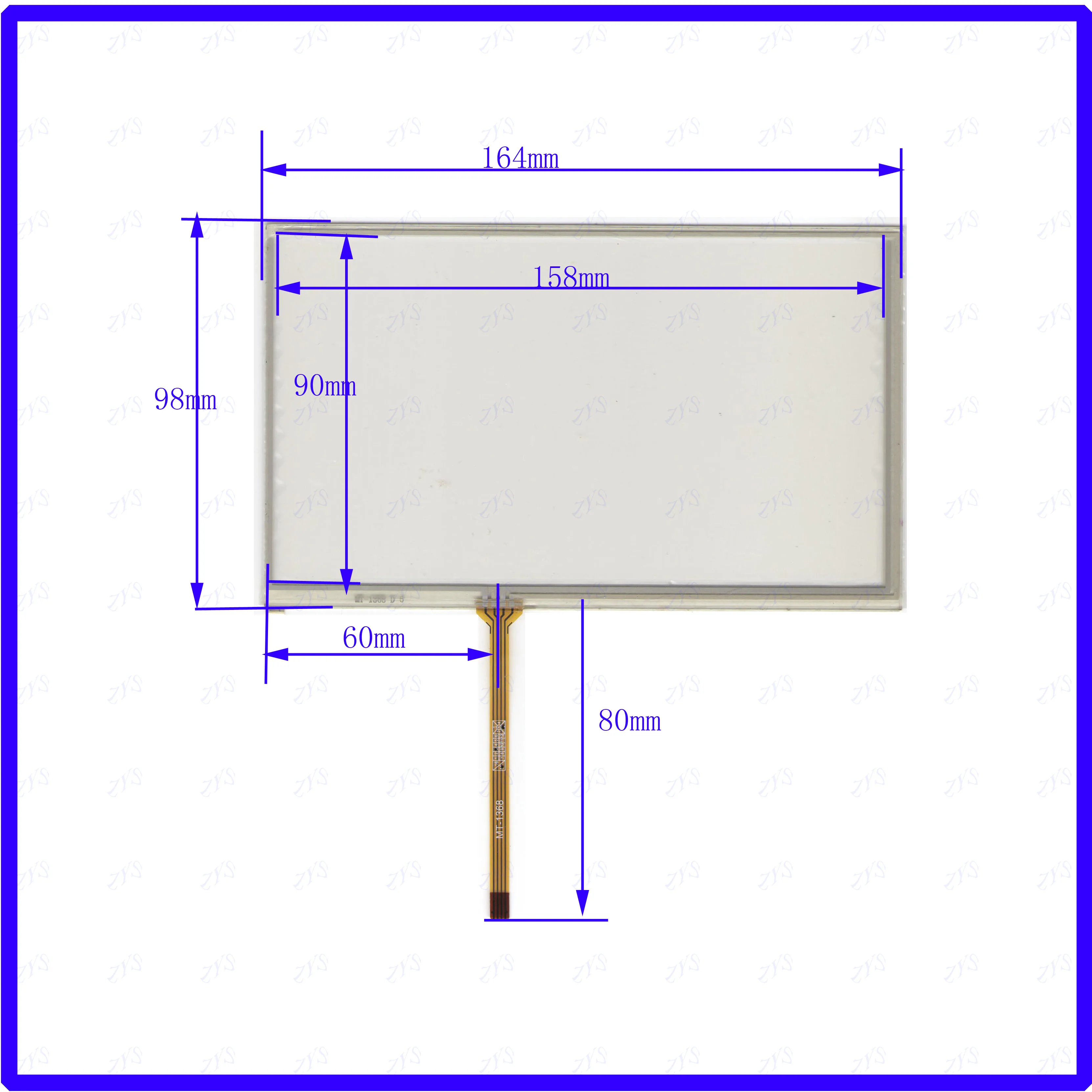 

ZhiYuSun MT1368 4 wire TOUCH SCREEN touch panel this is compatible 164*99mm 164*99 MT 1368