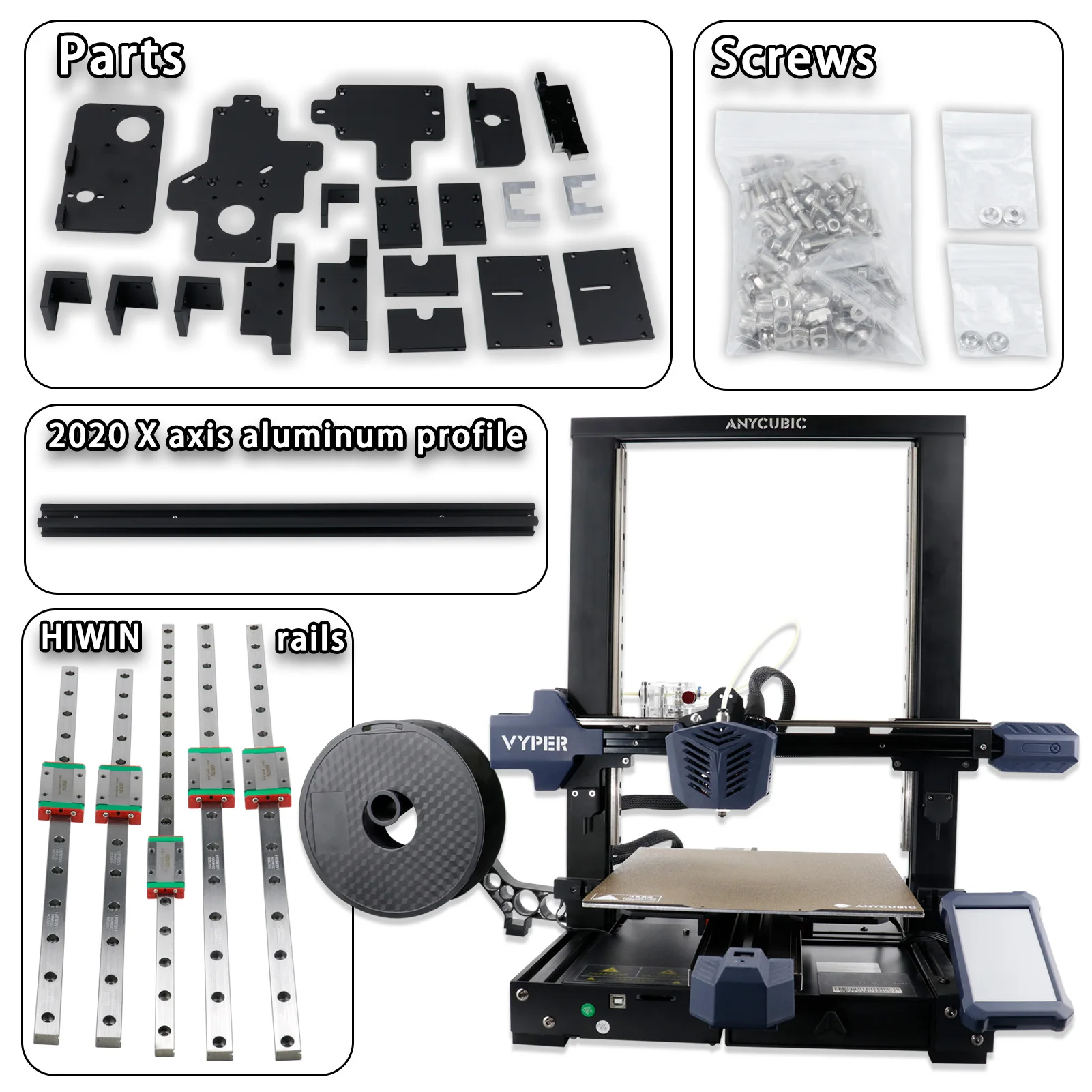 Haldis 3D Vyper upgrade kit, suitable for Vyper, FDM 3D printers, high-quality linear rail upgrades and precision components