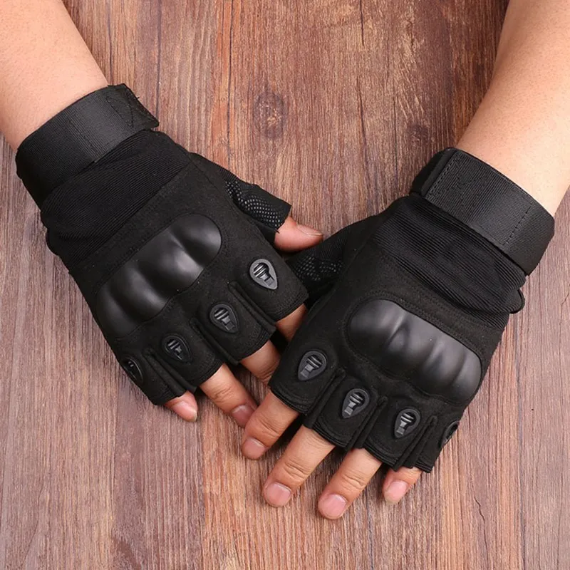 Fingerless Men's Gloves Hard Knuckle Gloves Outdoor Sports Hunting Airsoft Motorcycle Cycling Glove Half Finger